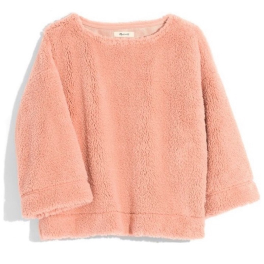 Madewell Pink Faux Fur Fuzzy Sweater Top